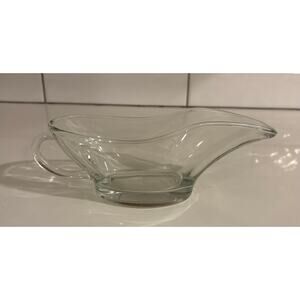 Anchor Hocking Clear Glass Gravy Boat made in the USA